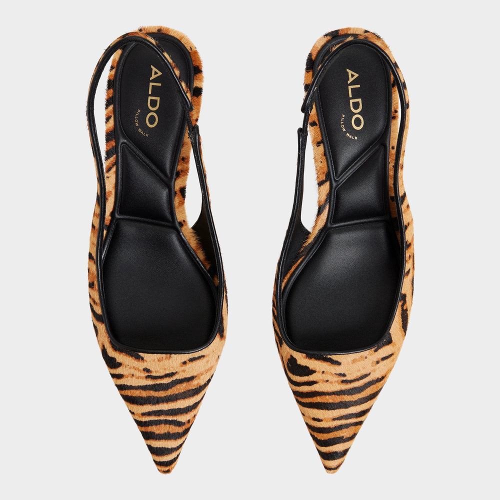 Leanah in Open Brown - Slingback heel, Kitten heel