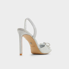 Addie Silver Women's Slingbacks - Slingback heel, Stiletto heel