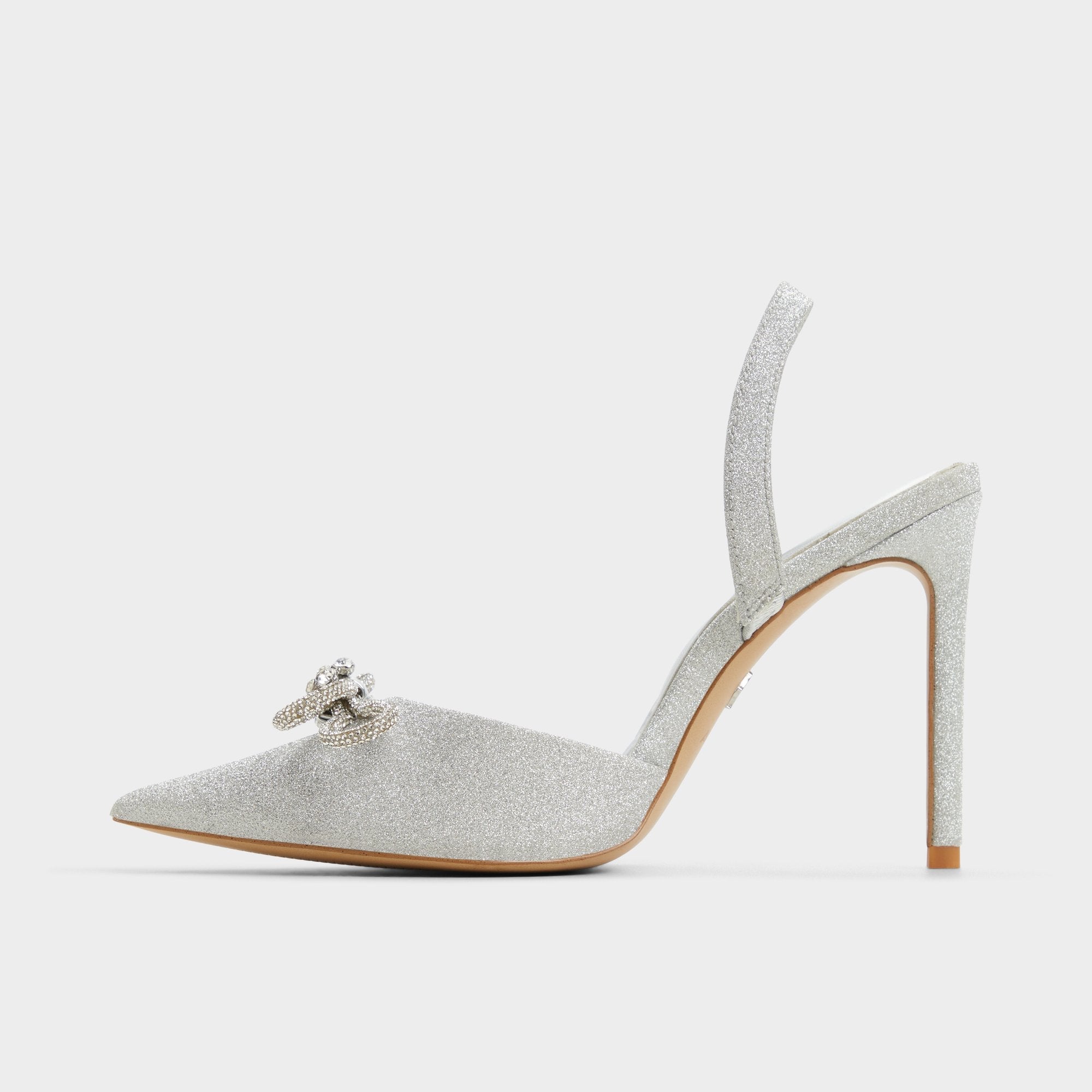 Addie Silver Women's Slingbacks - Slingback heel, Stiletto heel