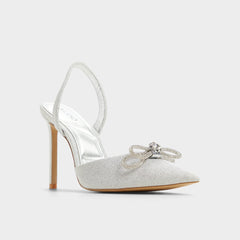 Addie Silver Women's Slingbacks - Slingback heel, Stiletto heel