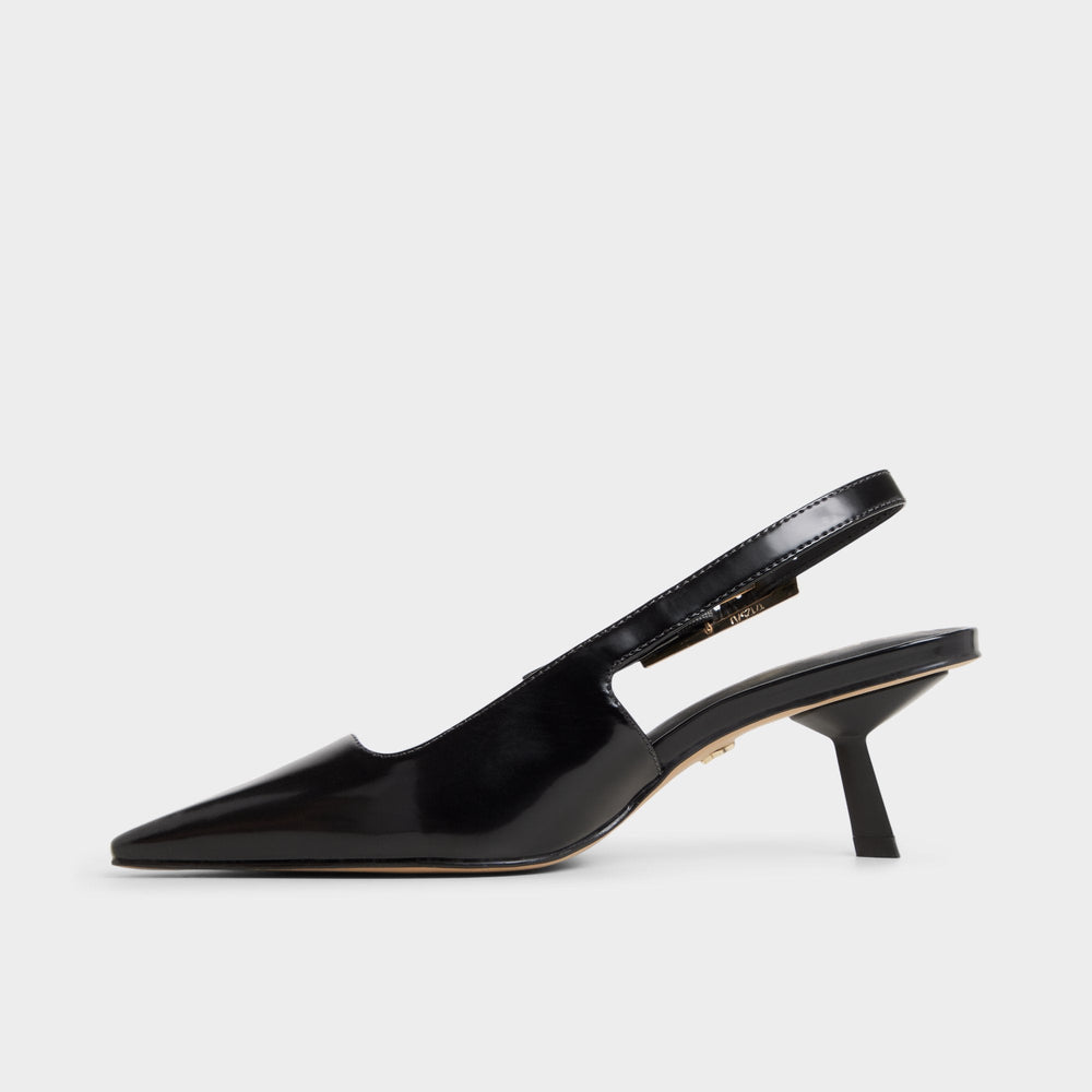 Nealie in Black 14139075 - Slingback heel, Kitten heel