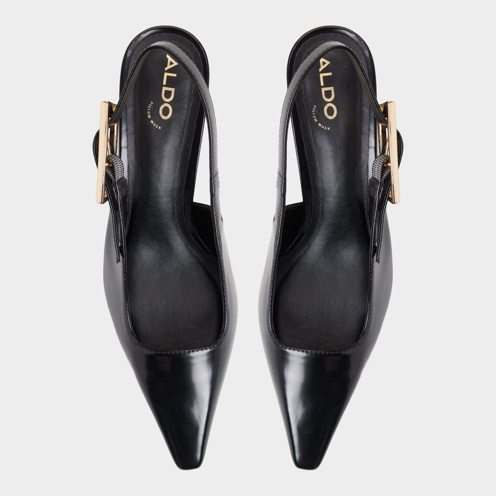 Nealie in Black 14139075 - Slingback heel, Kitten heel