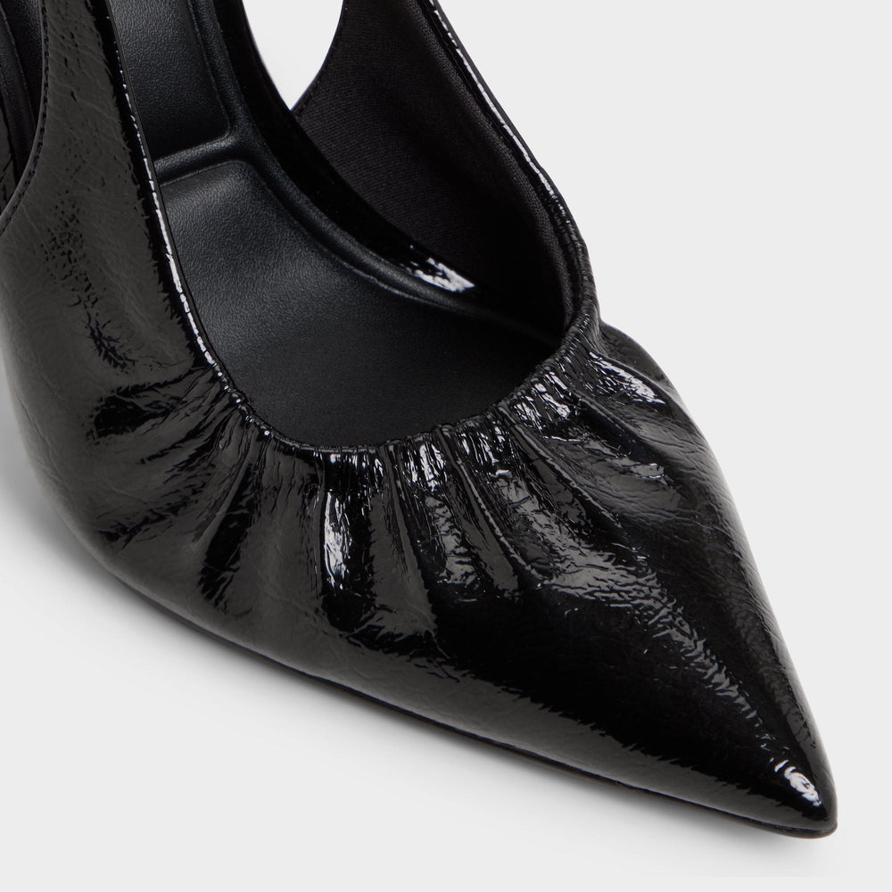 Mystie Black Women's Slingbacks - Slingback heel, Stiletto heel