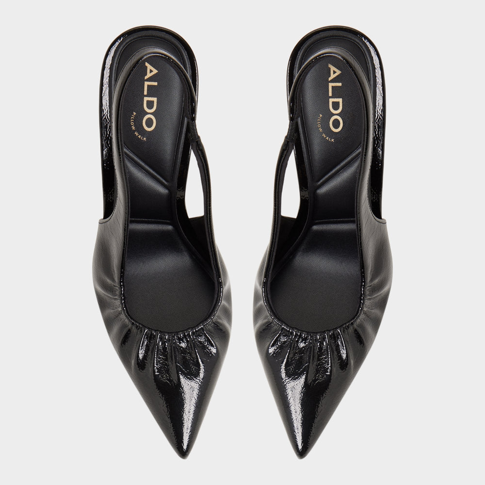 Mystie Black Women's Slingbacks - Slingback heel, Stiletto heel