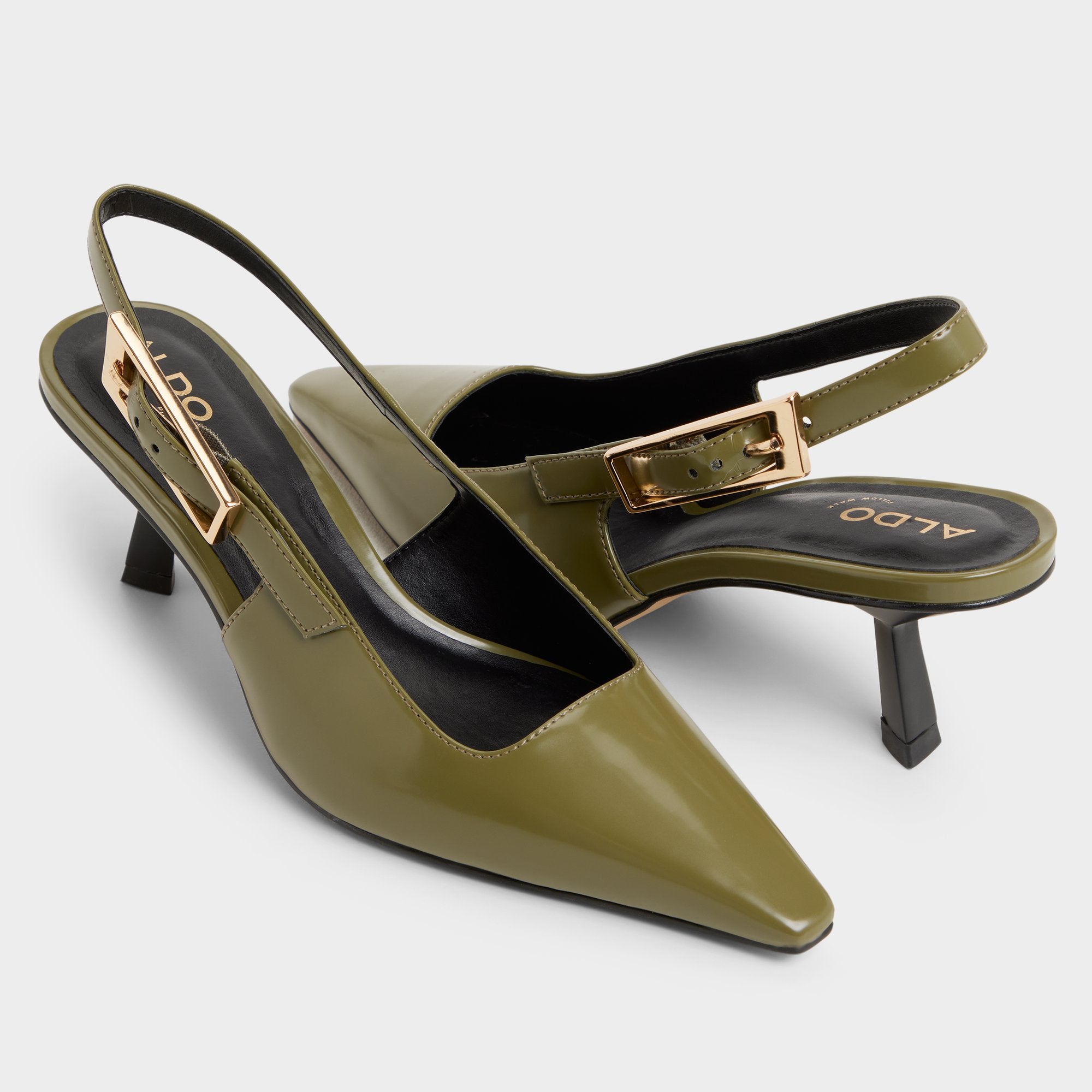 Nealie in Khaki 14139074 - Slingback heel, Kitten heel