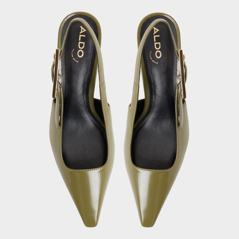 Nealie in Khaki 14139074 - Slingback heel, Kitten heel