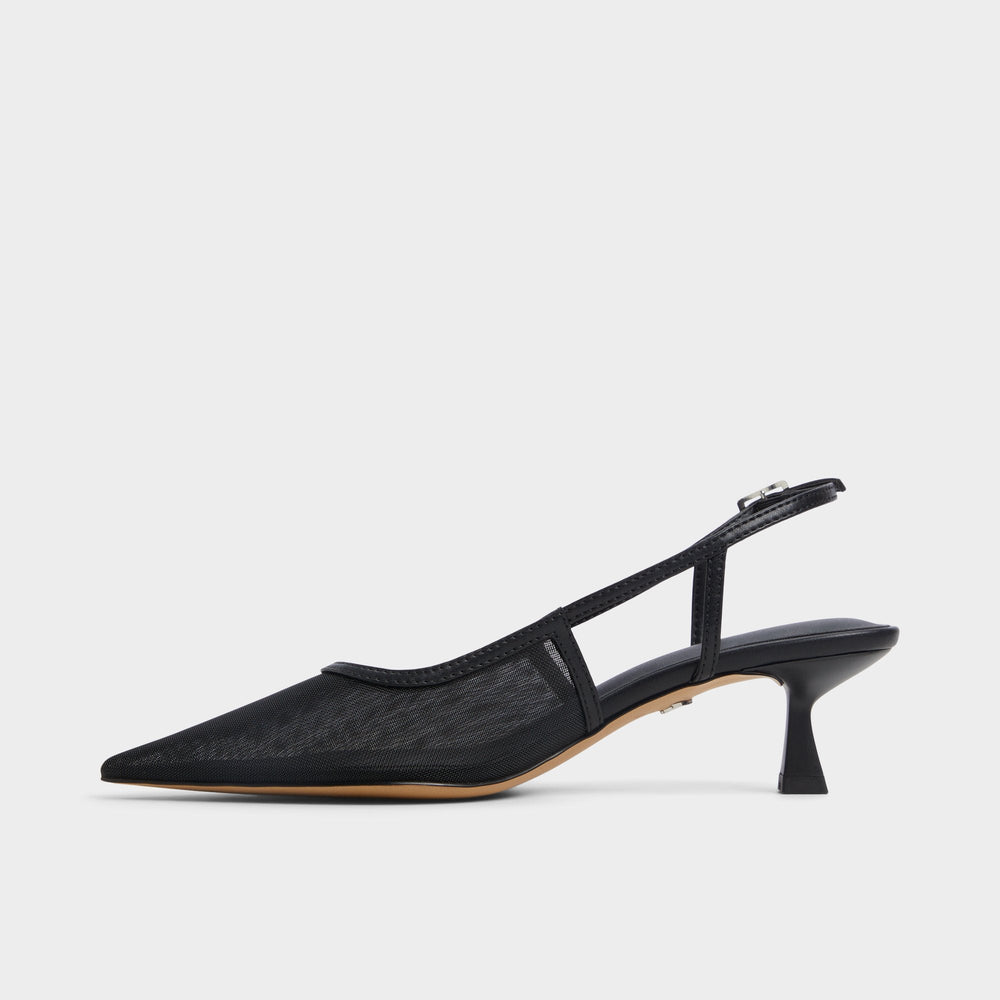 Maxina Black Women's Kitten heels - Slingback heel, Kitten heel