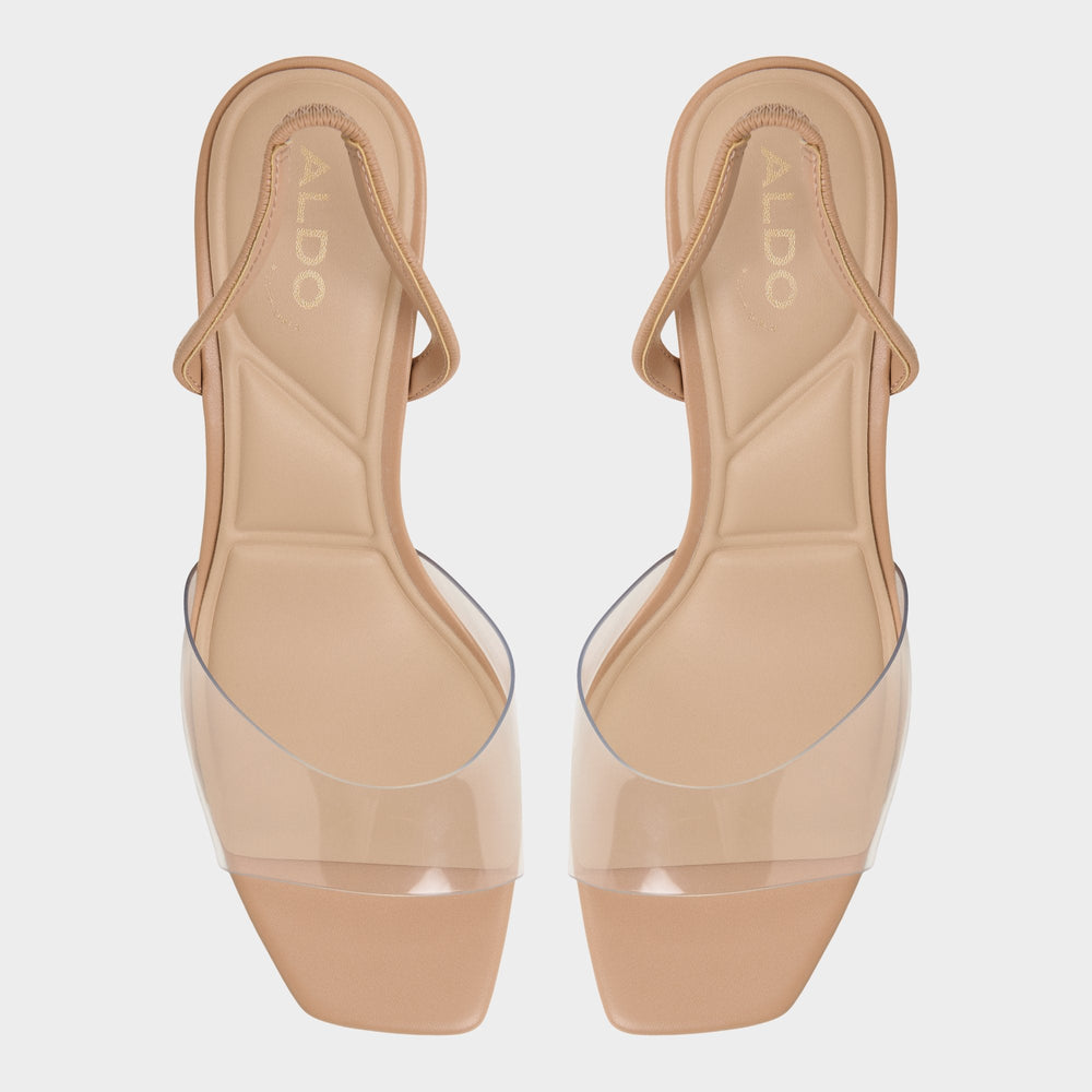 Andyana Beige Women's Strappy sandals - Slingback heeled sandal, Stiletto heel