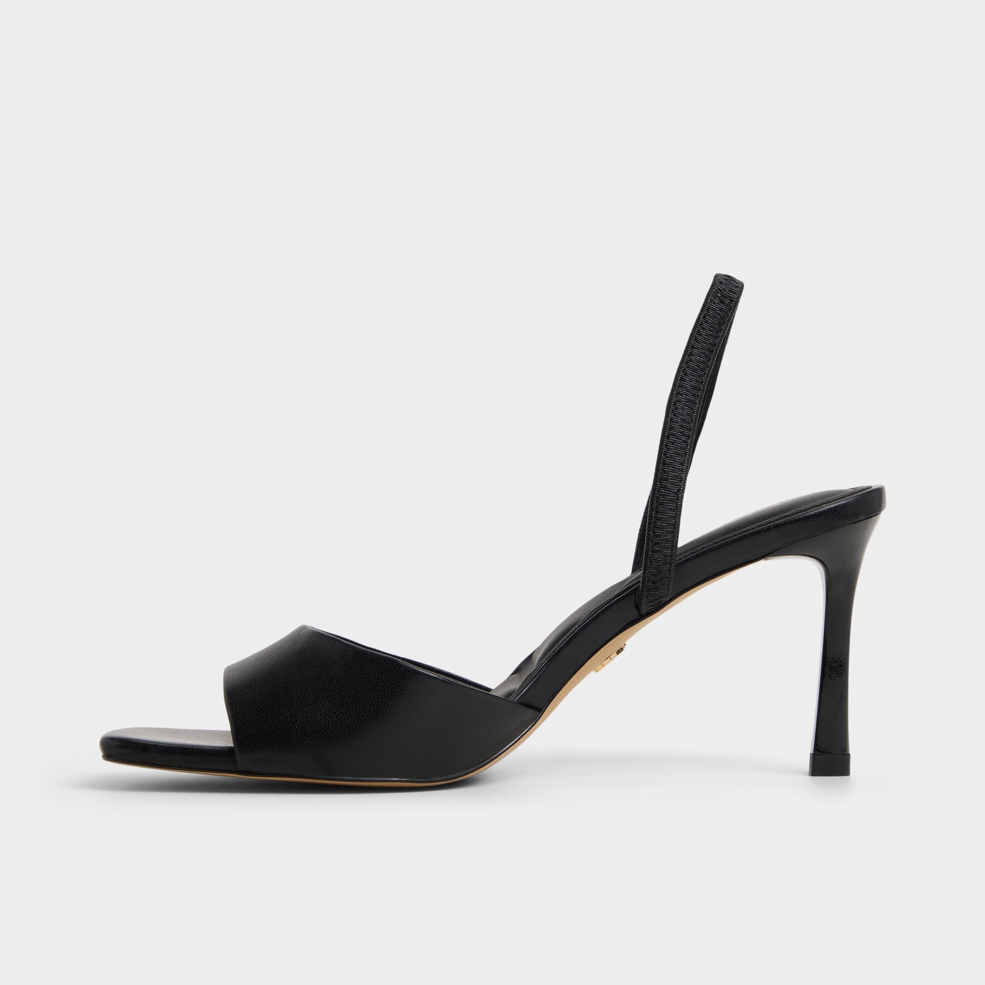 Andya Black Women's Strappy sandals - Slingback heeled sandal, Stiletto heel