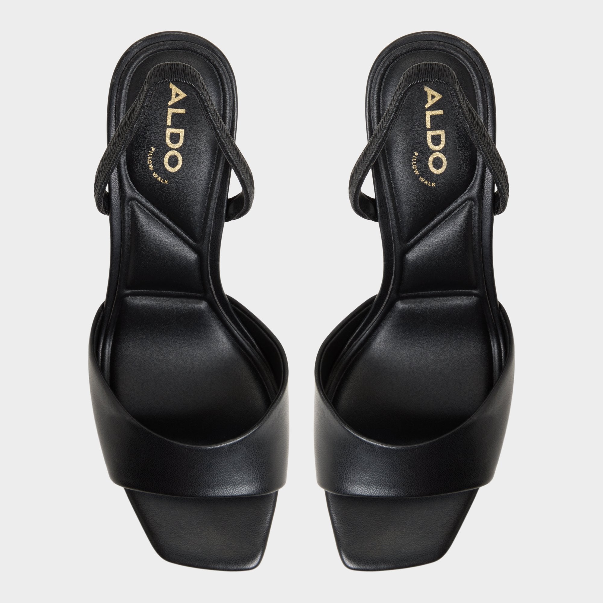 Andya Black Women's Strappy sandals - Slingback heeled sandal, Stiletto heel