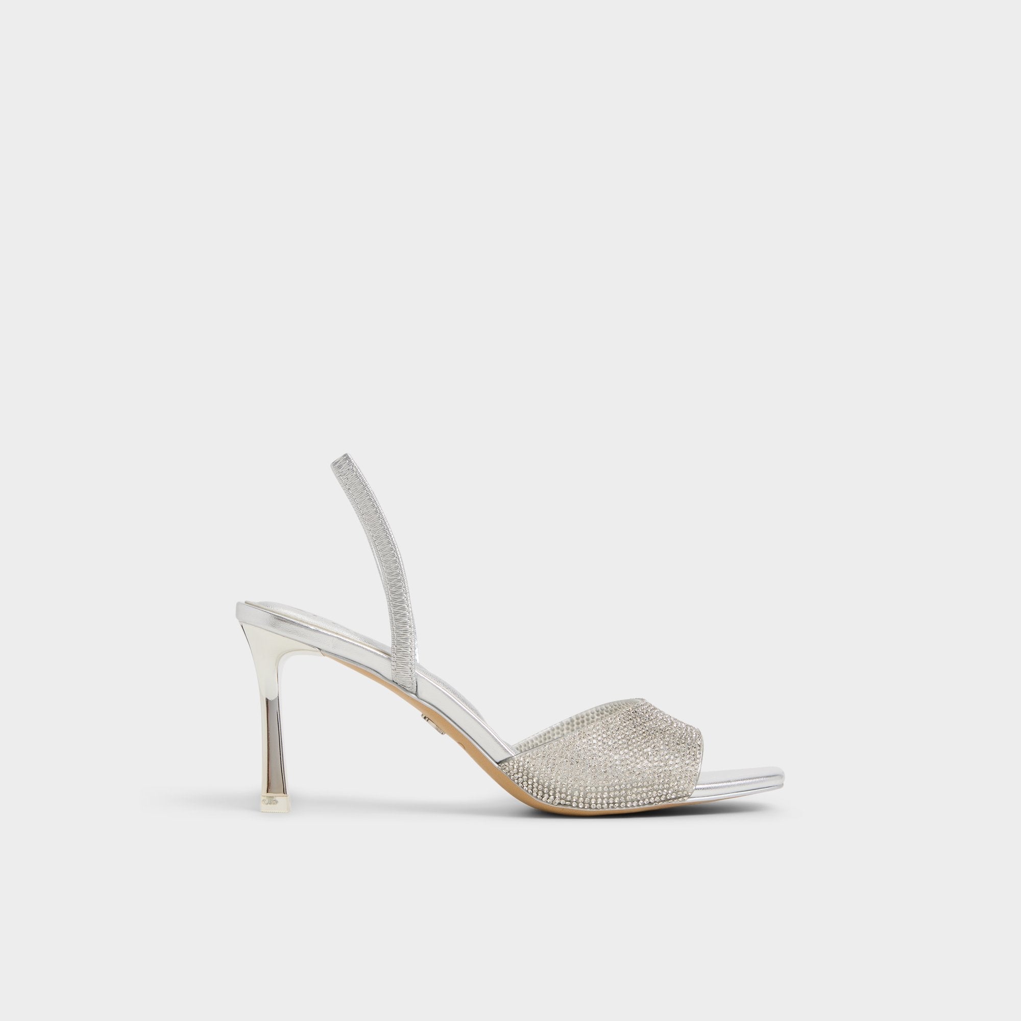 Andyana Silver Women's Strappy sandals - Slingback heeled sandal, Stiletto heel
