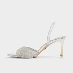 Andyana Silver Women's Strappy sandals - Slingback heeled sandal, Stiletto heel