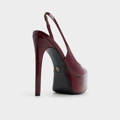 Thanlinie in Dark Red - Slingback heeled sandal, Platform