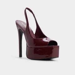 Thanlinie in Dark Red - Slingback heeled sandal, Platform