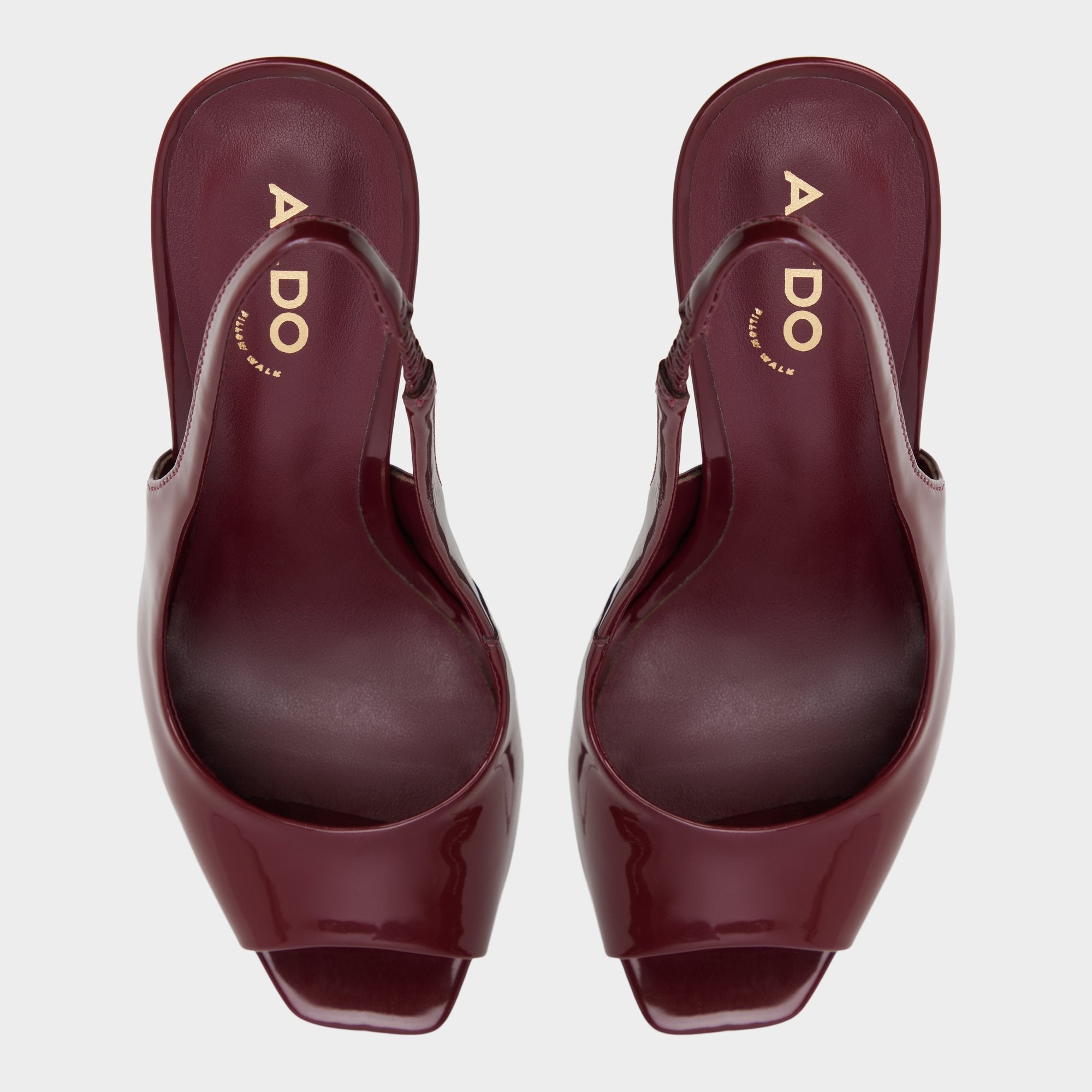 Thanlinie in Dark Red - Slingback heeled sandal, Platform