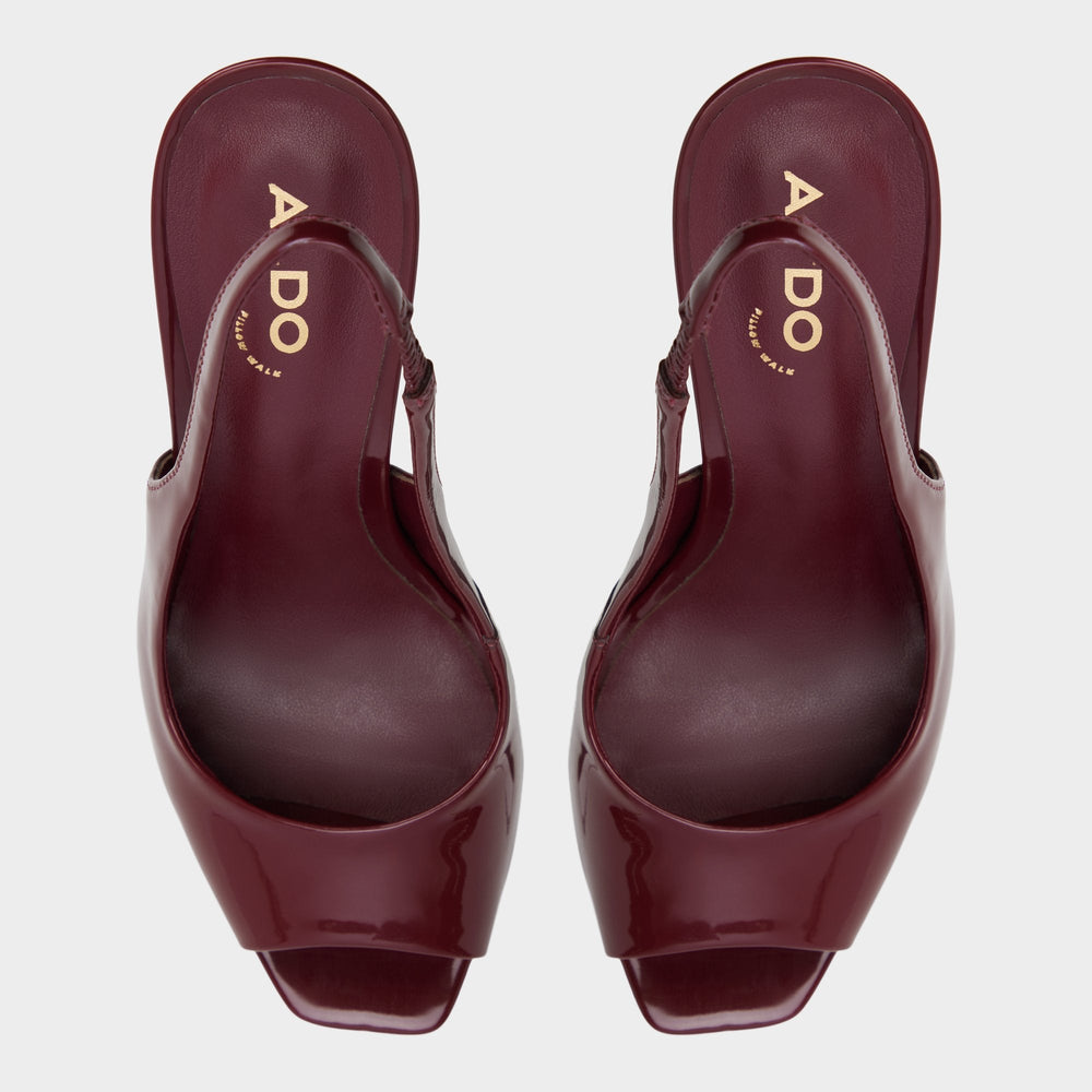 Thanlinie in Dark Red - Slingback heeled sandal, Platform