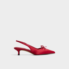 Azizza in Dark Red - Slingback heel, Kitten heel