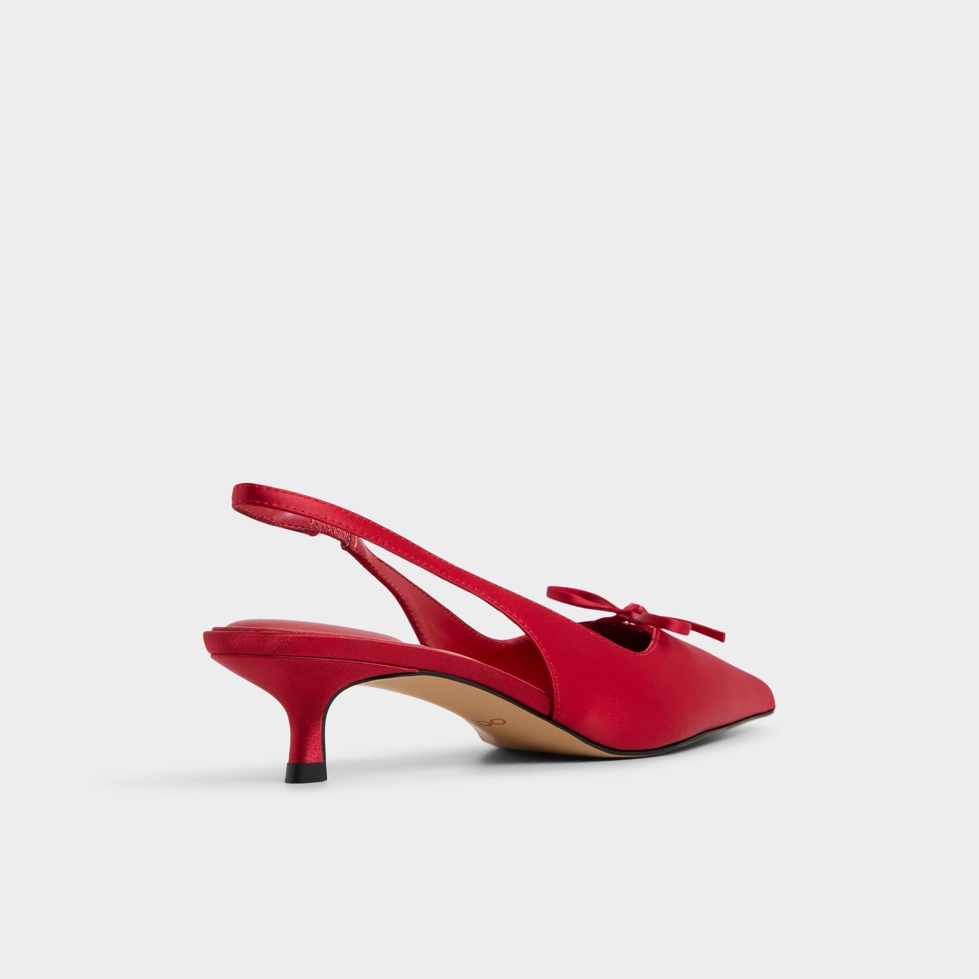 Azizza in Dark Red - Slingback heel, Kitten heel