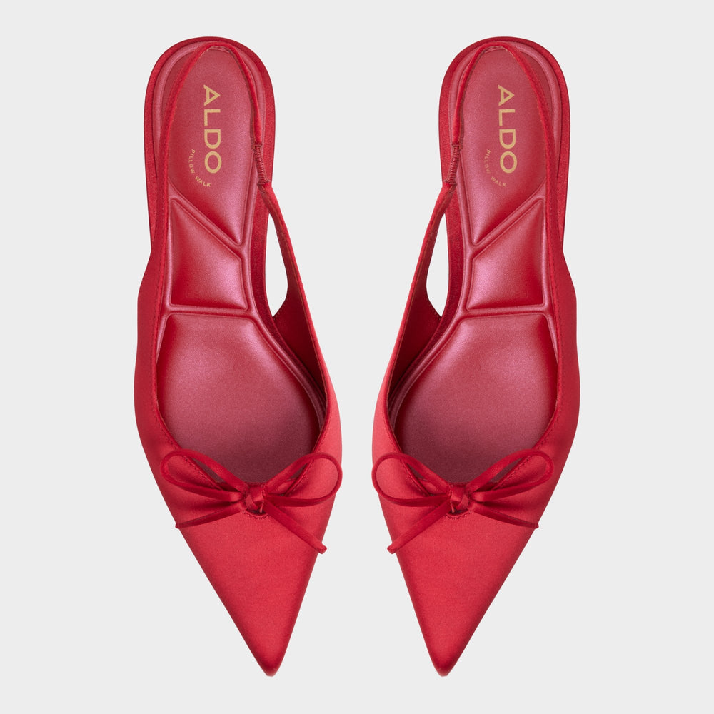 Azizza in Dark Red - Slingback heel, Kitten heel