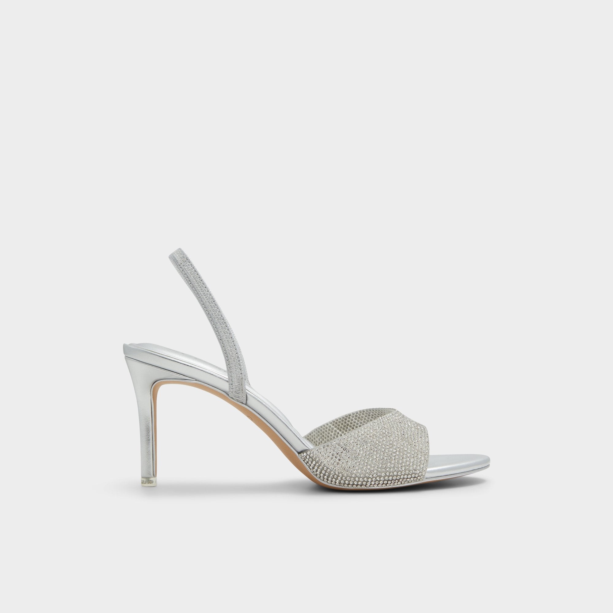 Aitana Silver Women's Heeled sandals - Slingback heeled sandal, Stiletto heel