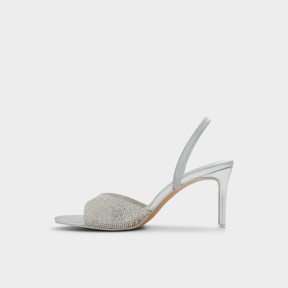 Aitana Silver Women's Heeled sandals - Slingback heeled sandal, Stiletto heel