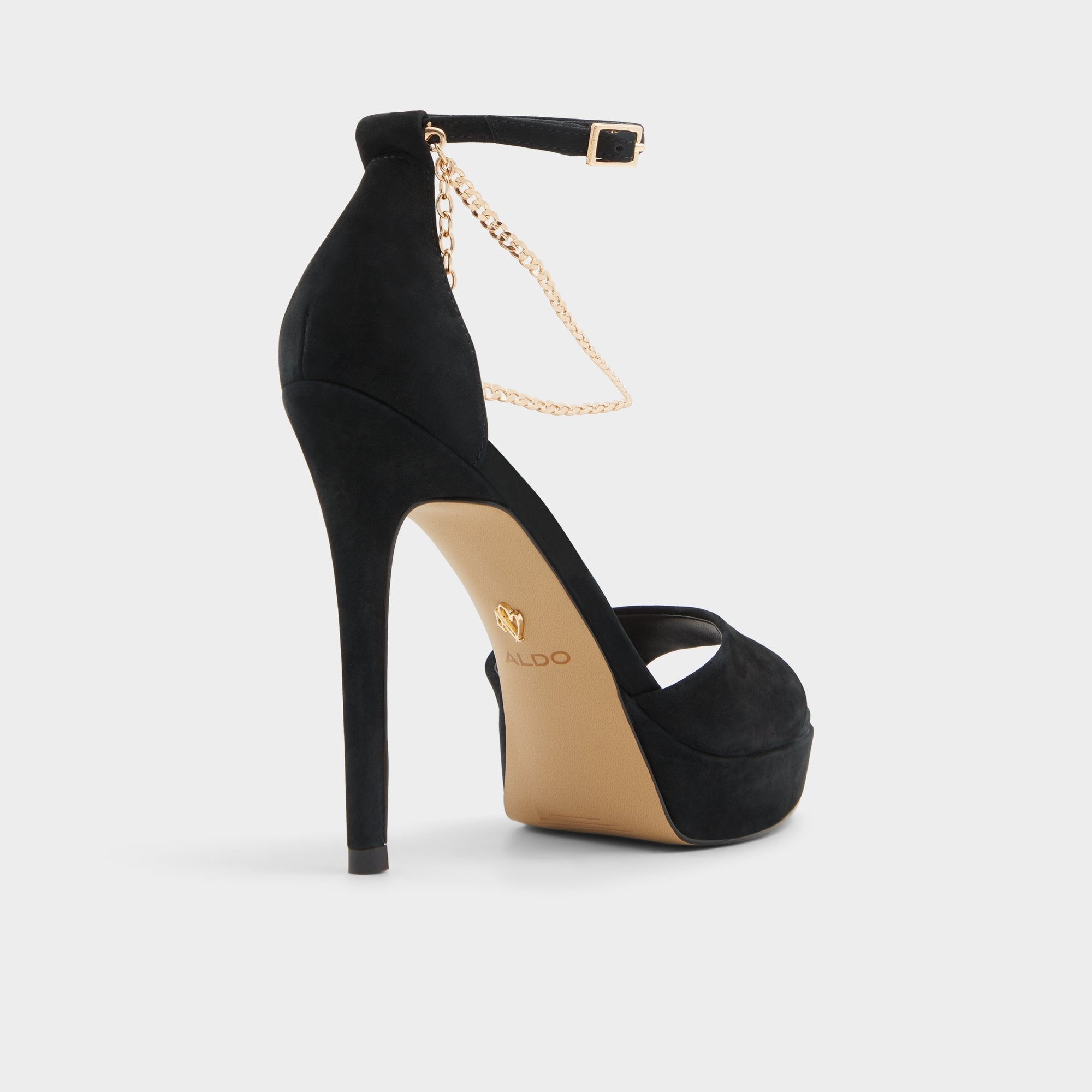 Afumeth Black Overflow Women's Platform sandals - Strappy heeled sandal, Stiletto platform