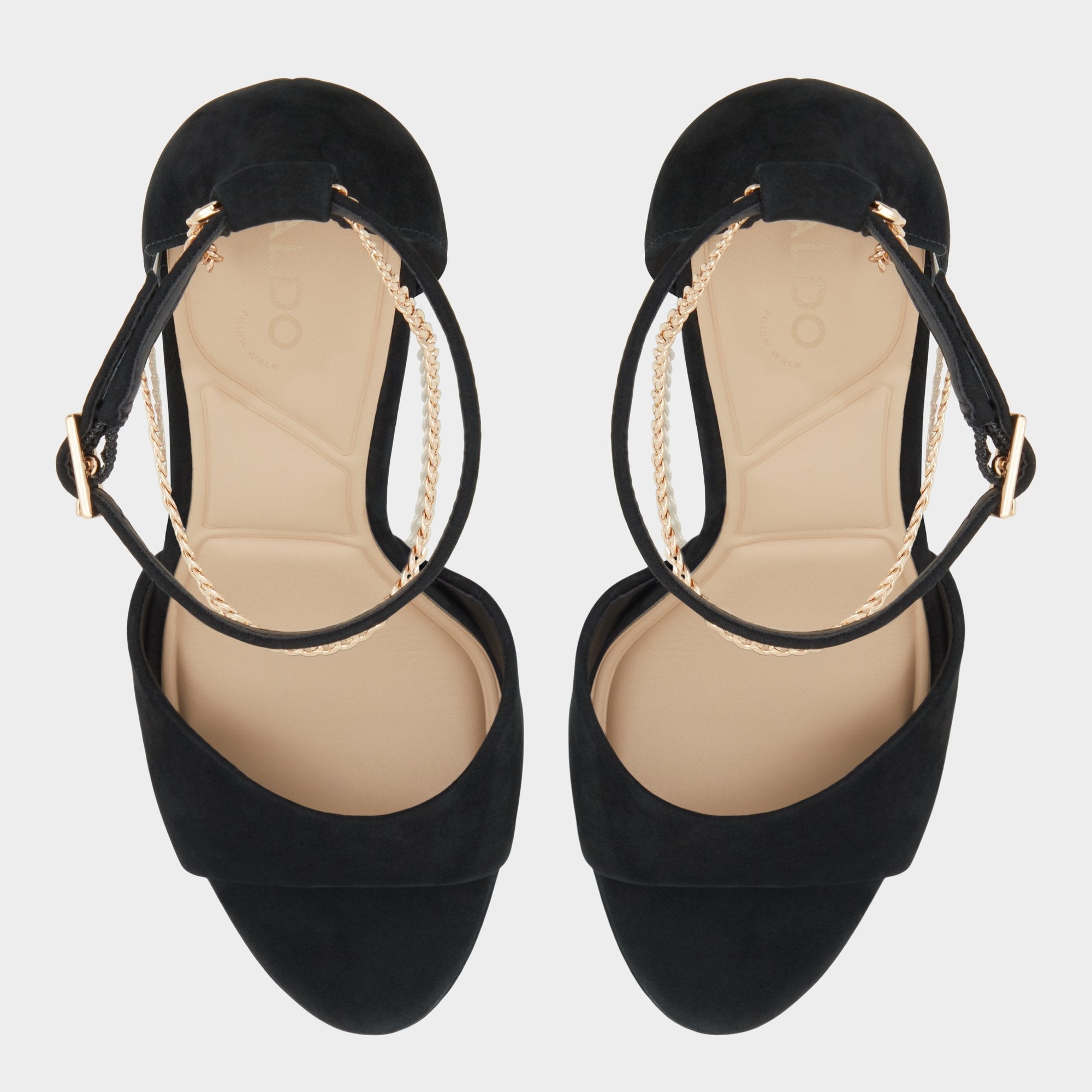 Afumeth Black Overflow Women's Platform sandals - Strappy heeled sandal, Stiletto platform