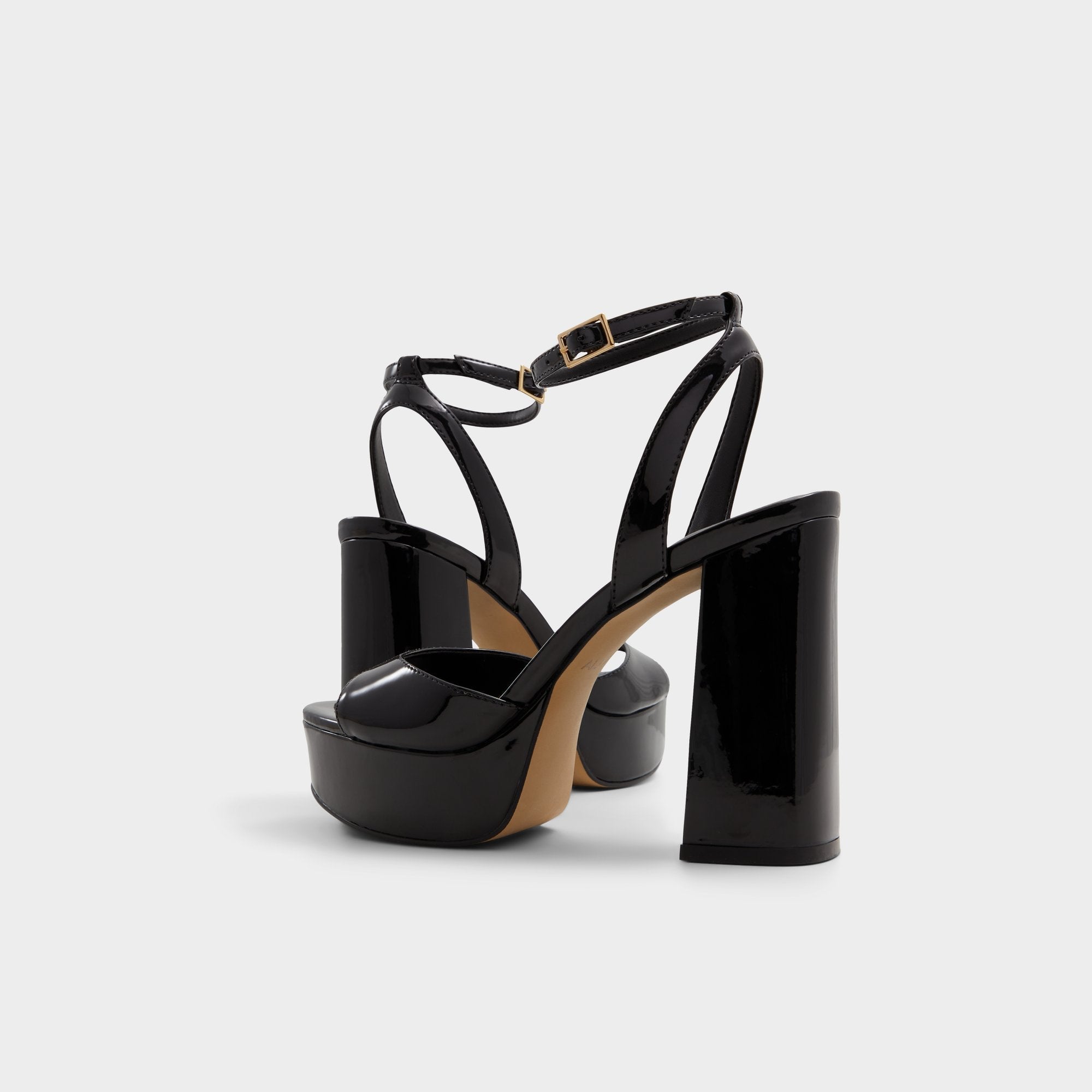 Valoria Black Women's Platform sandals - Strappy heeled sandal, Platform