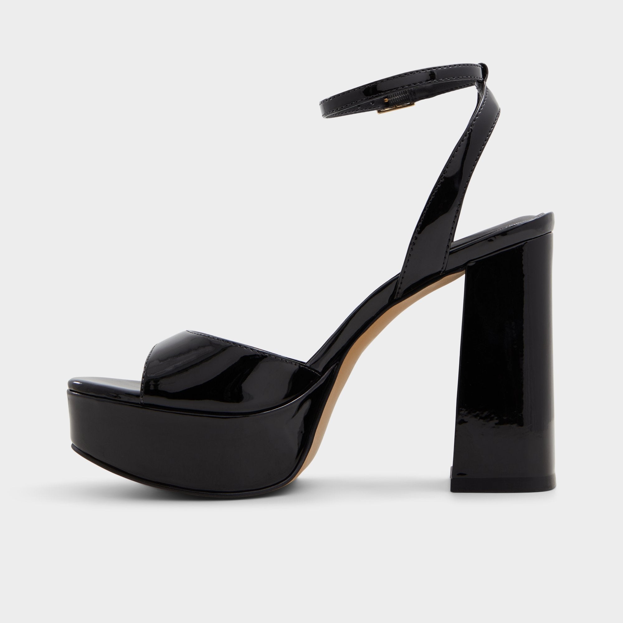 Valoria Black Women's Platform sandals - Strappy heeled sandal, Platform