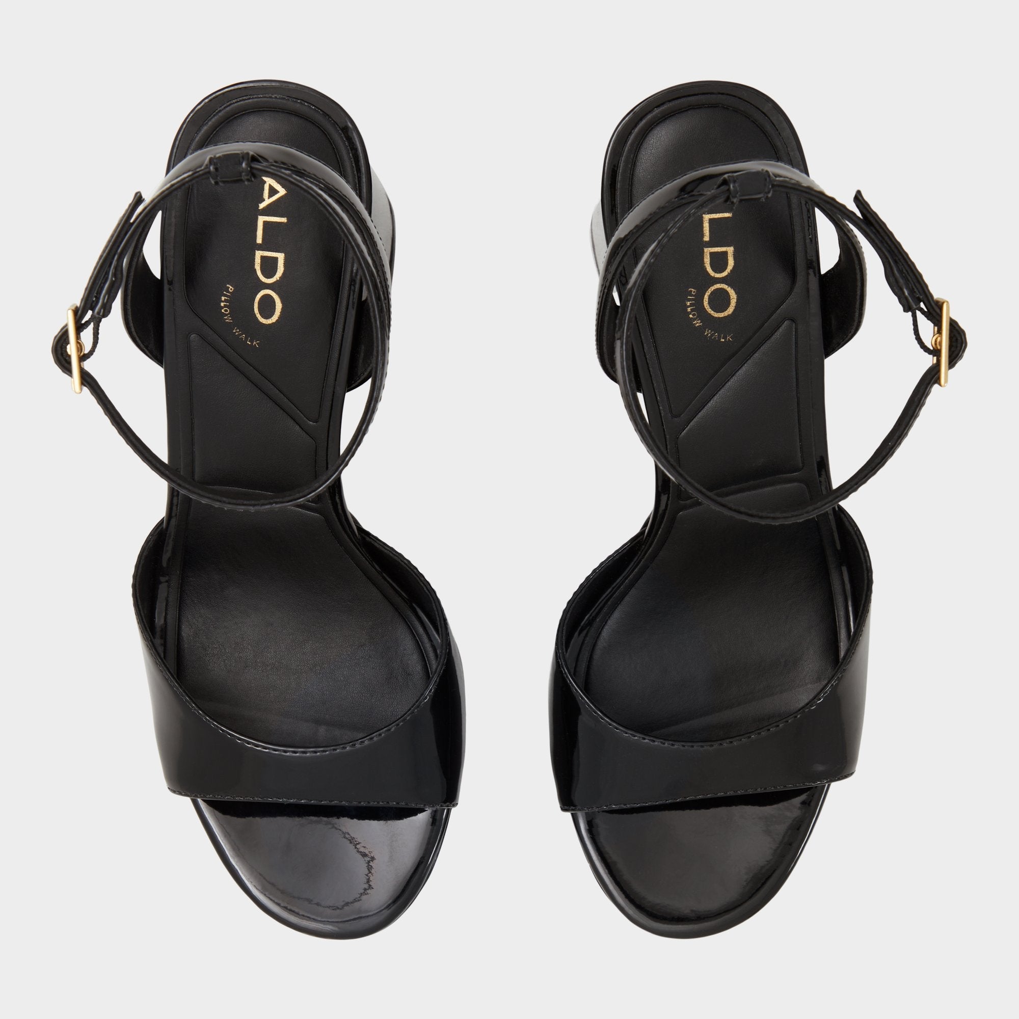 Valoria Black Women's Platform sandals - Strappy heeled sandal, Platform