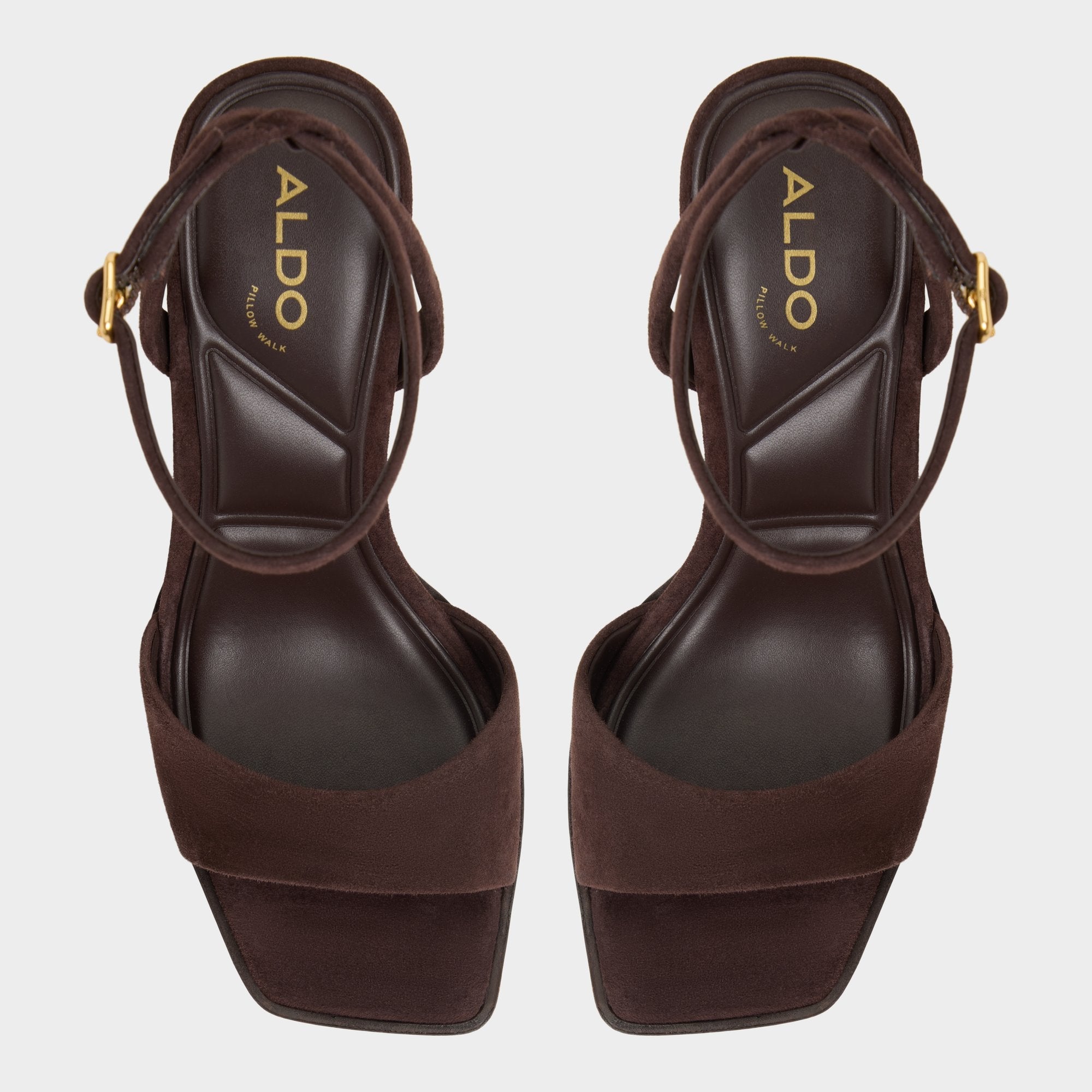 Lothon Dark Brown Women's Platform sandals - Strappy heeled sandal, Platform