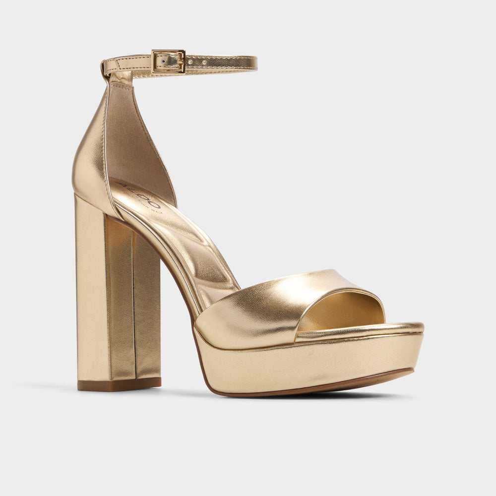 Enaegyn 2.0 in Gold - Strappy heeled sandal, Platform