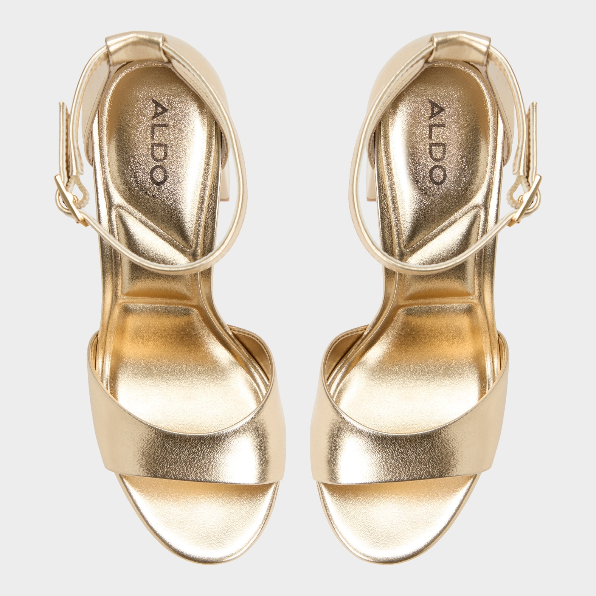 Enaegyn 2.0 in Gold - Strappy heeled sandal, Platform