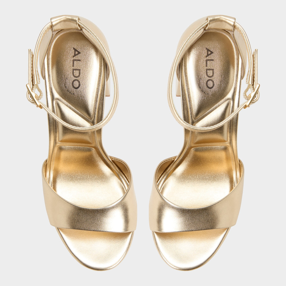 Enaegyn 2.0 in Gold - Strappy heeled sandal, Platform