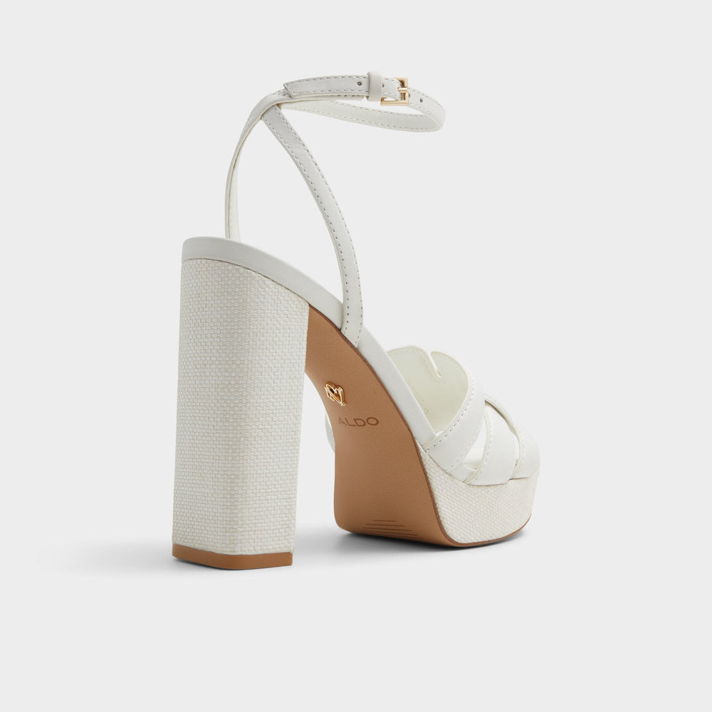 Valaberel Open White Women's Platform sandals - Strappy heeled sandal, Platform