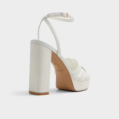 Valaberel Open White Women's Platform sandals - Strappy heeled sandal, Platform
