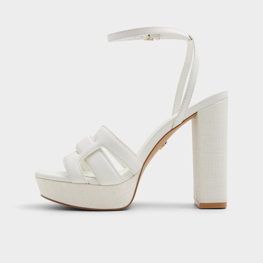Valaberel Open White Women's Platform sandals - Strappy heeled sandal, Platform