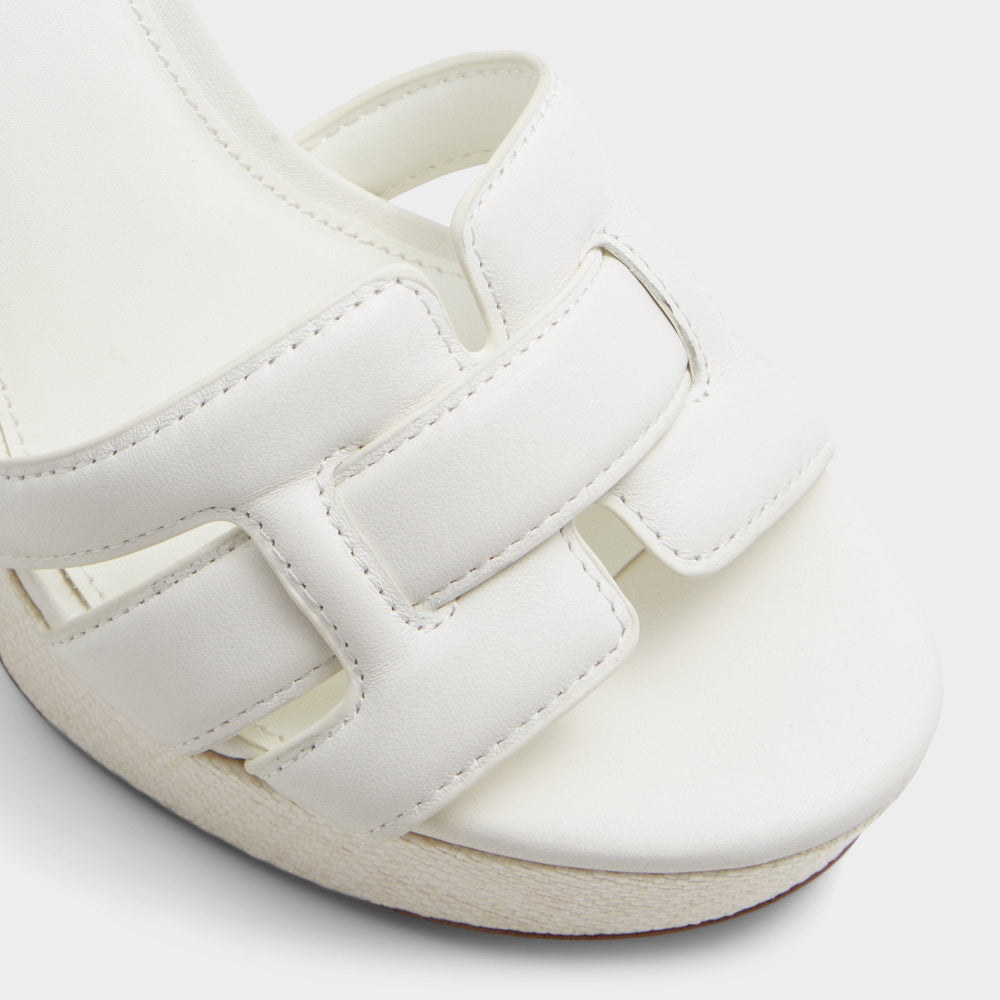 Valaberel Open White Women's Platform sandals - Strappy heeled sandal, Platform