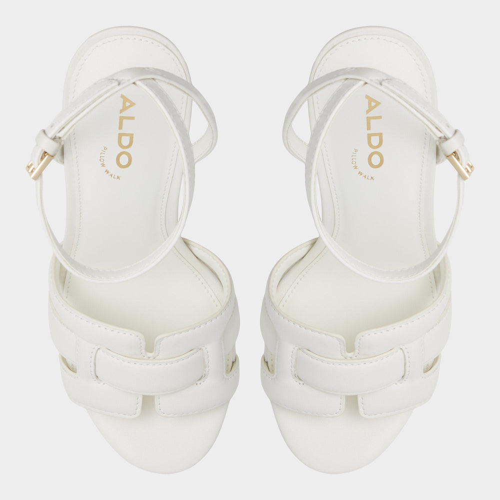 Valaberel Open White Women's Platform sandals - Strappy heeled sandal, Platform