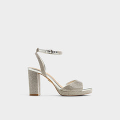 Alluring Silver Women's Iridescent metallics - Strappy heeled sandal, Platform