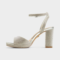 Alluring Silver Women's Iridescent metallics - Strappy heeled sandal, Platform