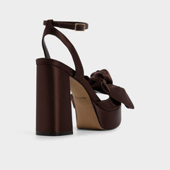 Luscious in Dark Brown - Strappy heeled sandal, Platform