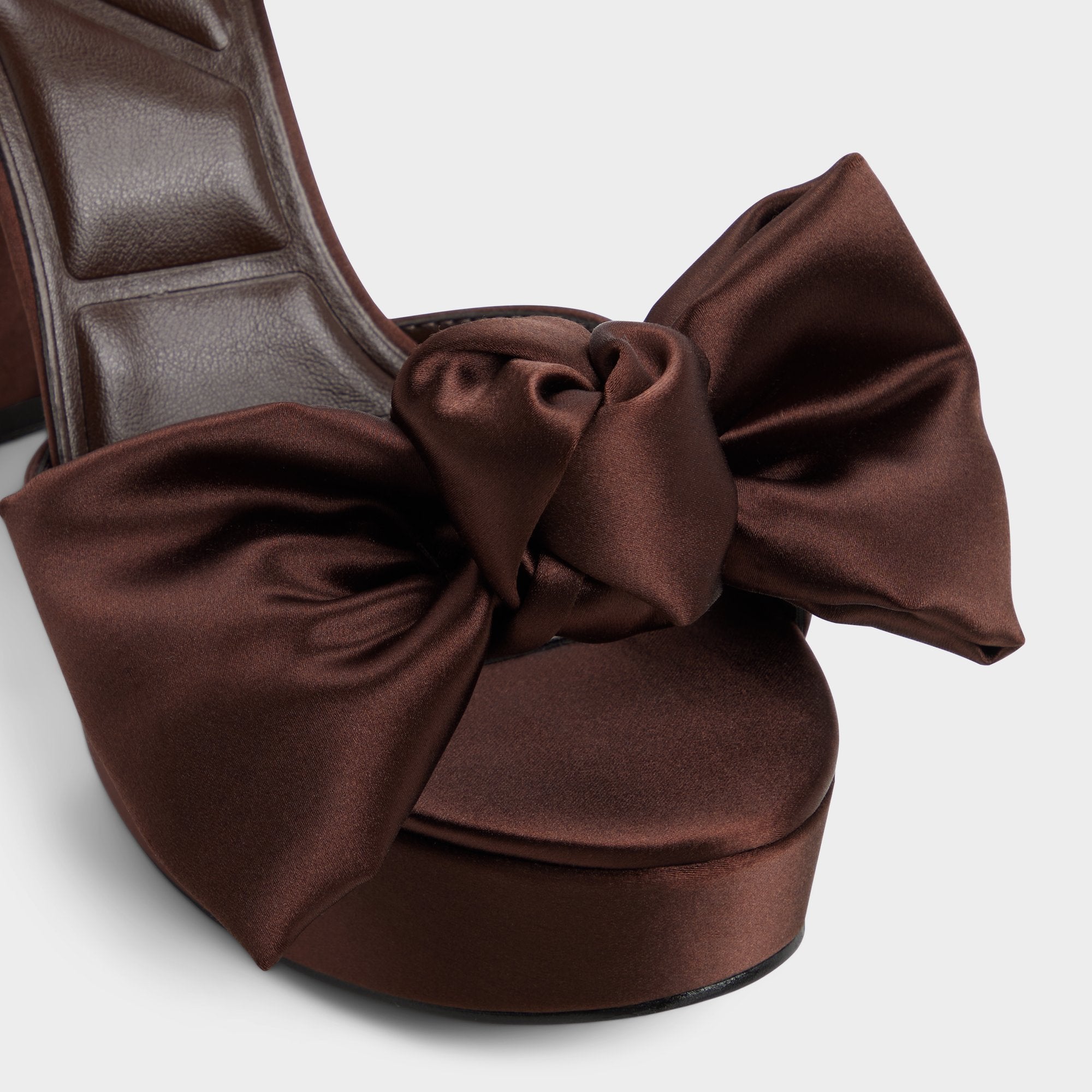 Luscious in Dark Brown - Strappy heeled sandal, Platform