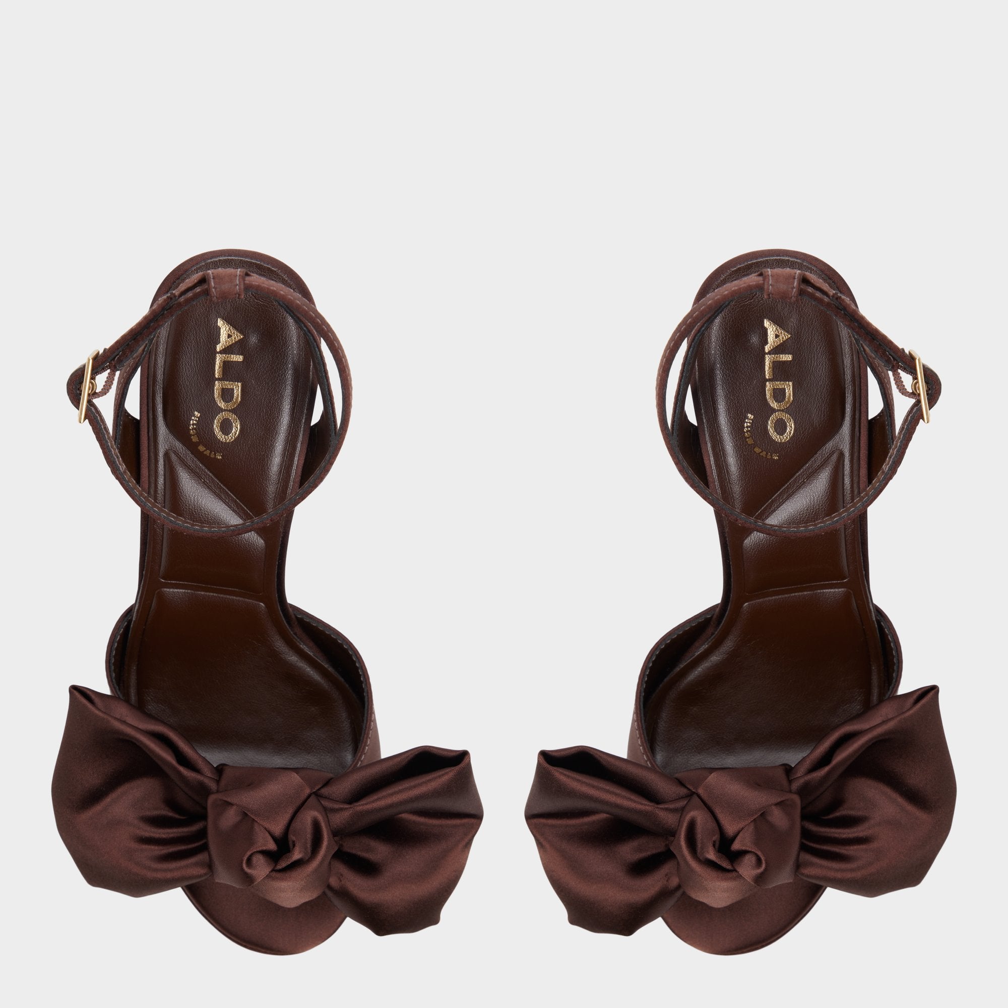 Luscious in Dark Brown - Strappy heeled sandal, Platform