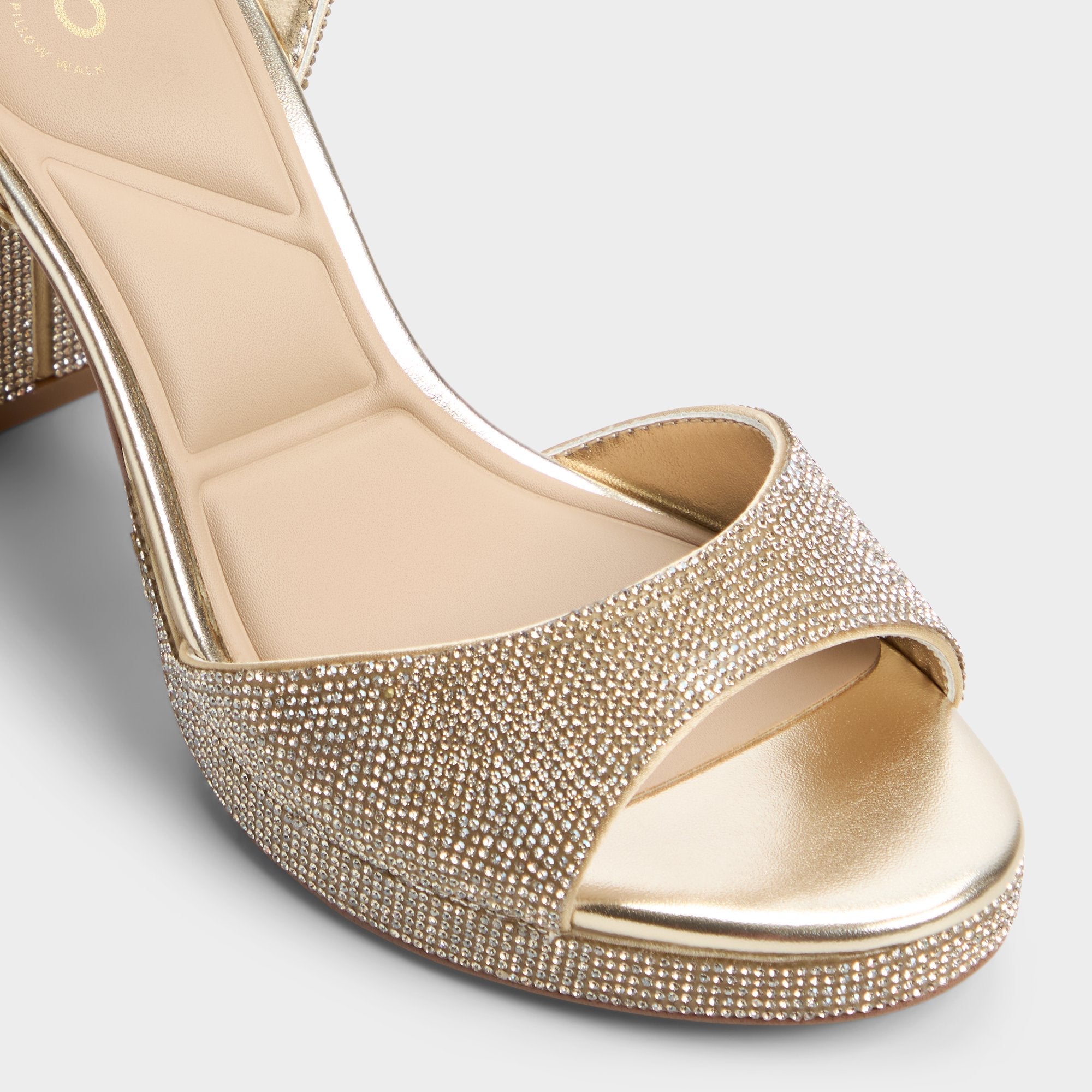 Alluring Champagne Women's Strappy sandals - Strappy heeled sandal, Platform