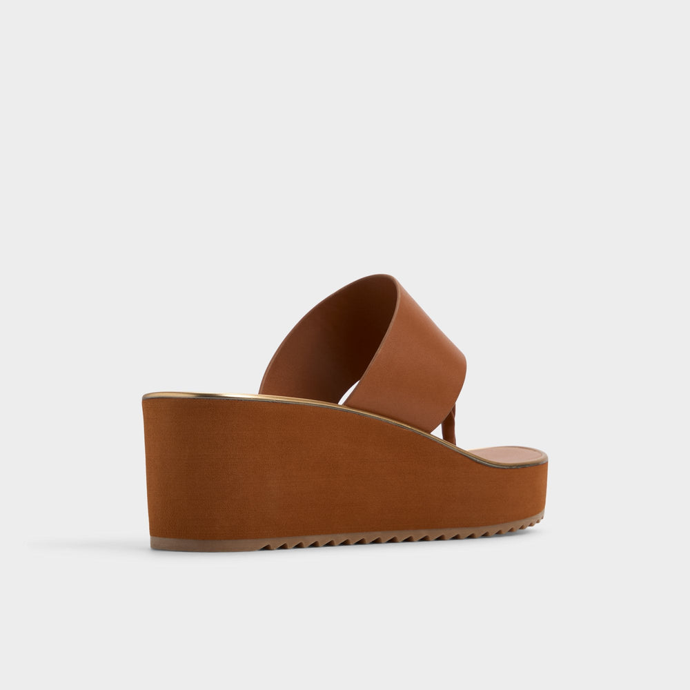 Penelopy Medium Brown Women's Platform sandals - Wedge sandal, Wedge heel