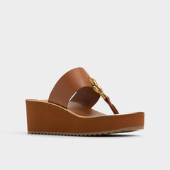 Penelopy Medium Brown Women's Platform sandals - Wedge sandal, Wedge heel