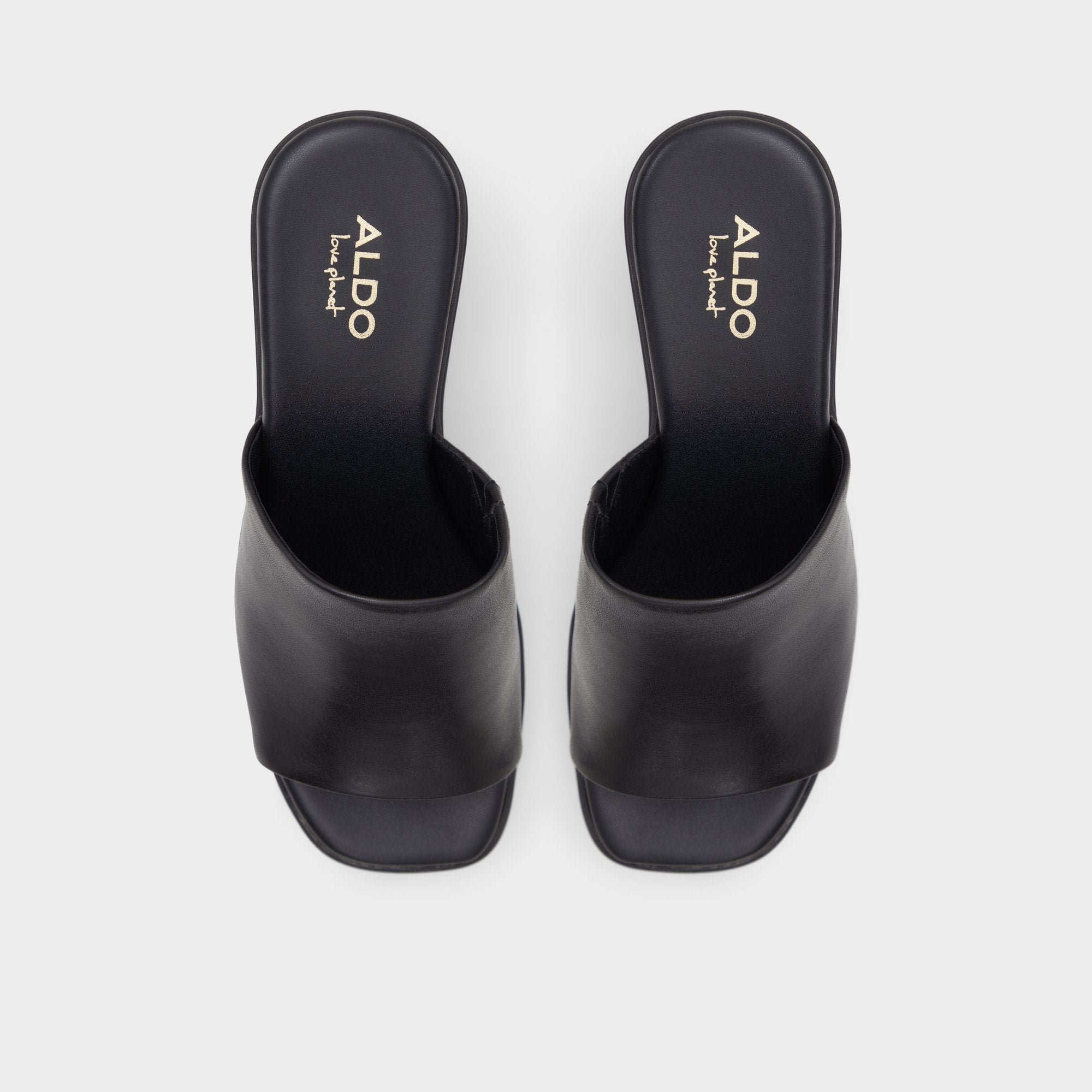 Maysee Other Black Leather Smooth Women's Mule slides - Heeled mule, Platform