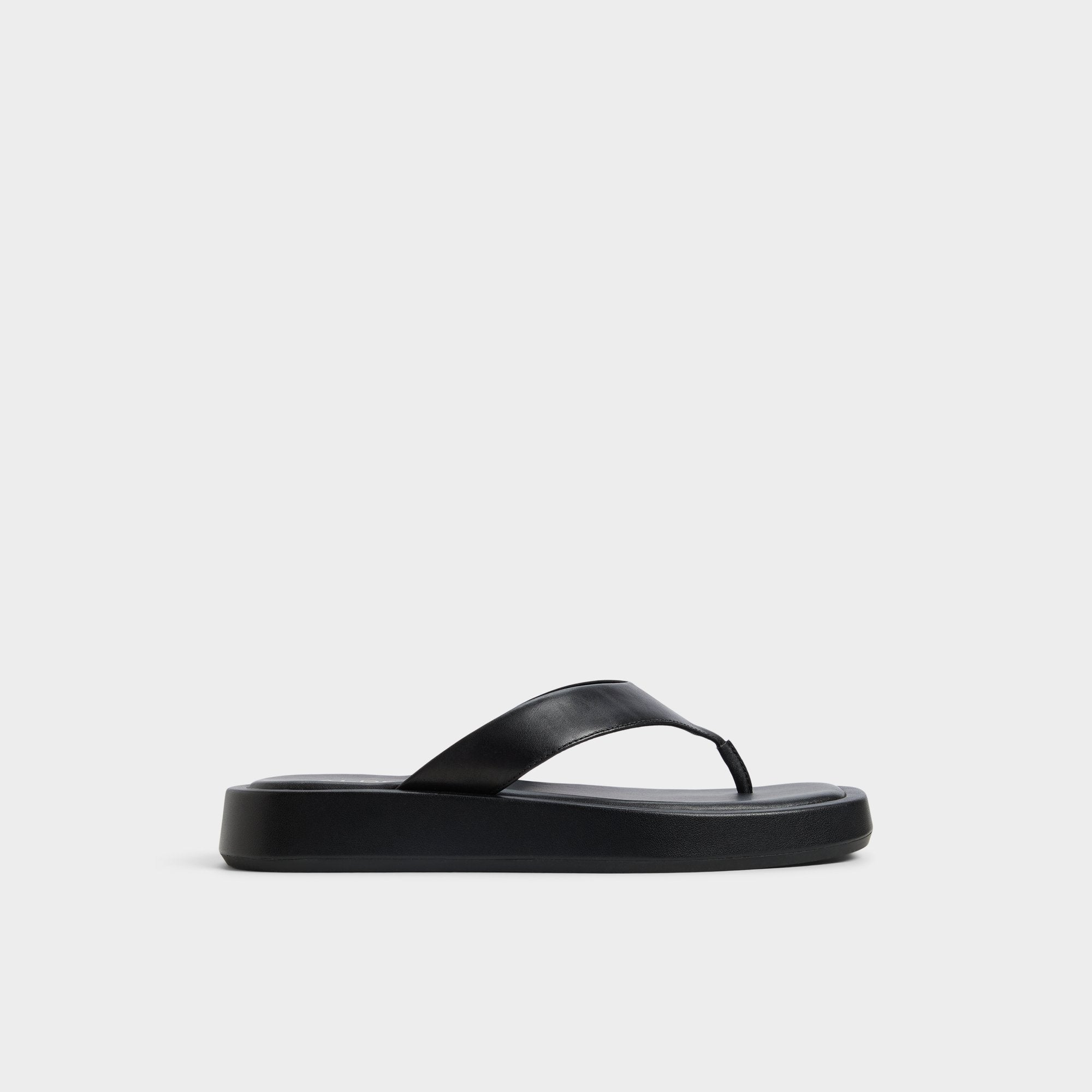Grettle Black Women's Flats - Flip flop, Flatform