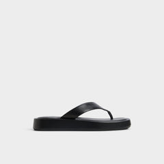 Grettle Black Women's Flats - Flip flop, Flatform